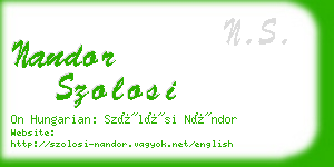 nandor szolosi business card